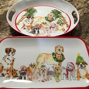 Christmas Doggie tray set for the holidays. NEW!